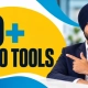 Navdeep Singh stands in a professional BluCactus India composition representing a practical guide to free SEO tools for website research and optimisation.