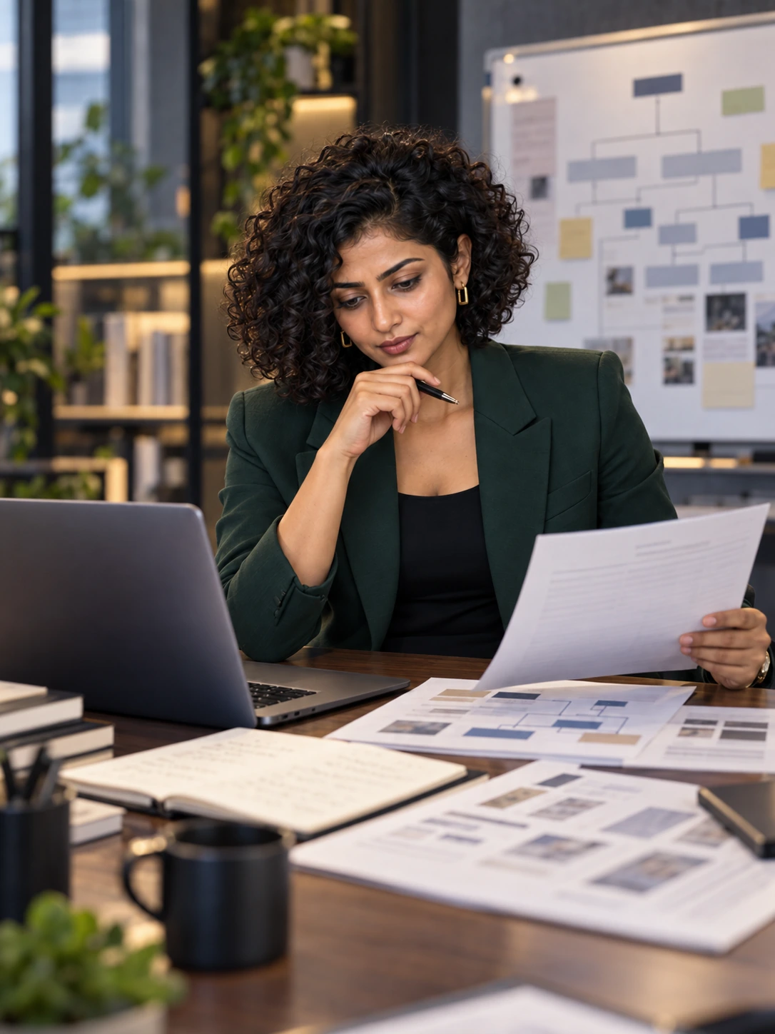 Kavya Rao reviewing search performance information to prioritise SEO actions